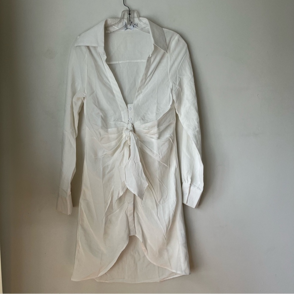 Princess Polly Maisie White Button Down Shirt Dress 2